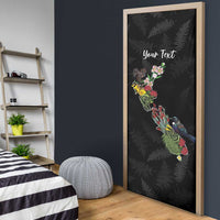 Kia Ora New Zealand Floral Personalized Door Cover Black - Polynesian Pride