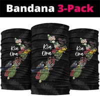 Kia Ora New Zealand Floral Neck Gaiter Black - Polynesian Pride