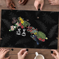 Kia Ora New Zealand Floral Puzzle Black - Polynesian Pride