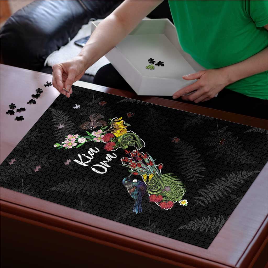 Kia Ora New Zealand Floral Puzzle Black - Polynesian Pride