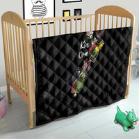 Kia Ora New Zealand Floral Quilt Black - Polynesian Pride