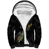 Kia Ora New Zealand Floral Personalized Sherpa Hoodie Black - Polynesian Pride