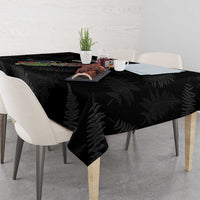 Kia Ora New Zealand Floral Tablecloth Black - Polynesian Pride
