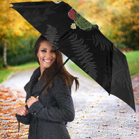 Kia Ora New Zealand Floral Umbrella Black - Polynesian Pride
