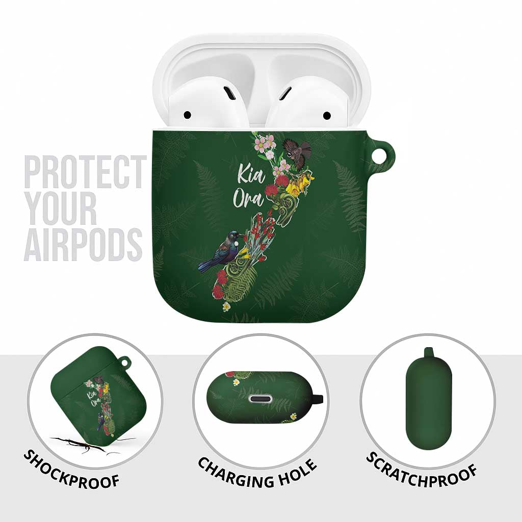 Kia Ora New Zealand Floral AirPods Case Sage Green - Polynesian Pride