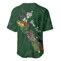 Kia Ora New Zealand Floral Personalized Baseball Jersey Sage Green - Polynesian Pride