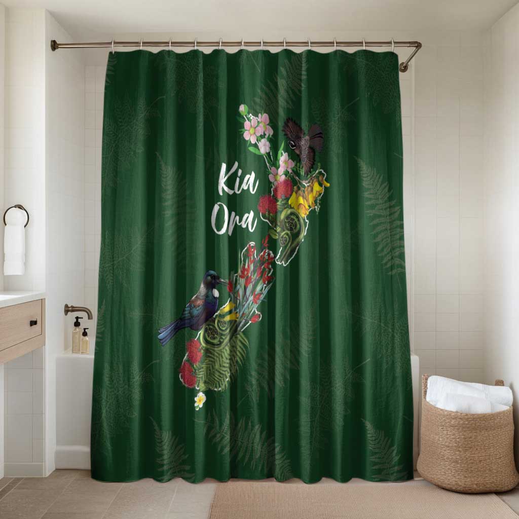 Kia Ora New Zealand Floral Bathroom Set Sage Green - Polynesian Pride