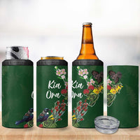 Kia Ora New Zealand Floral 4 in 1 Can Cooler Tumbler Sage Green - Polynesian Pride