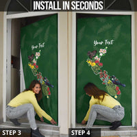 Kia Ora New Zealand Floral Personalized Door Cover Sage Green - Polynesian Pride