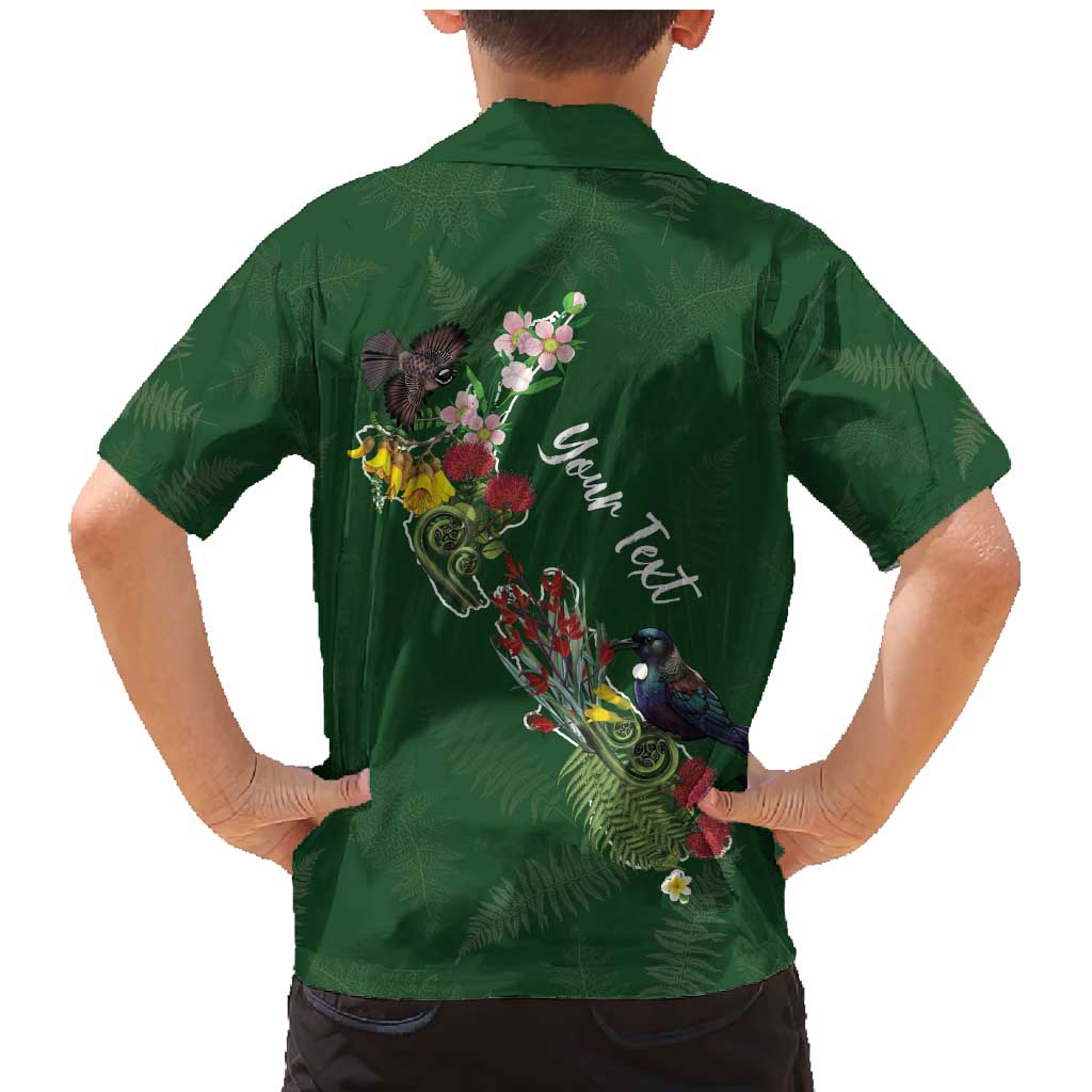 Kia Ora New Zealand Floral Personalized Family Matching Mermaid Dress and Hawaiian Shirt Sage Green - Polynesian Pride