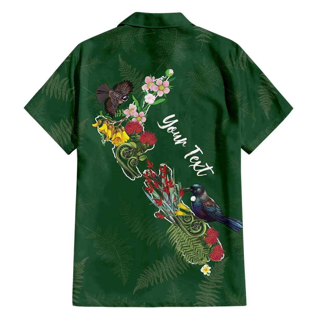 Kia Ora New Zealand Floral Personalized Family Matching Off Shoulder Short Dress and Hawaiian Shirt Sage Green - Polynesian Pride