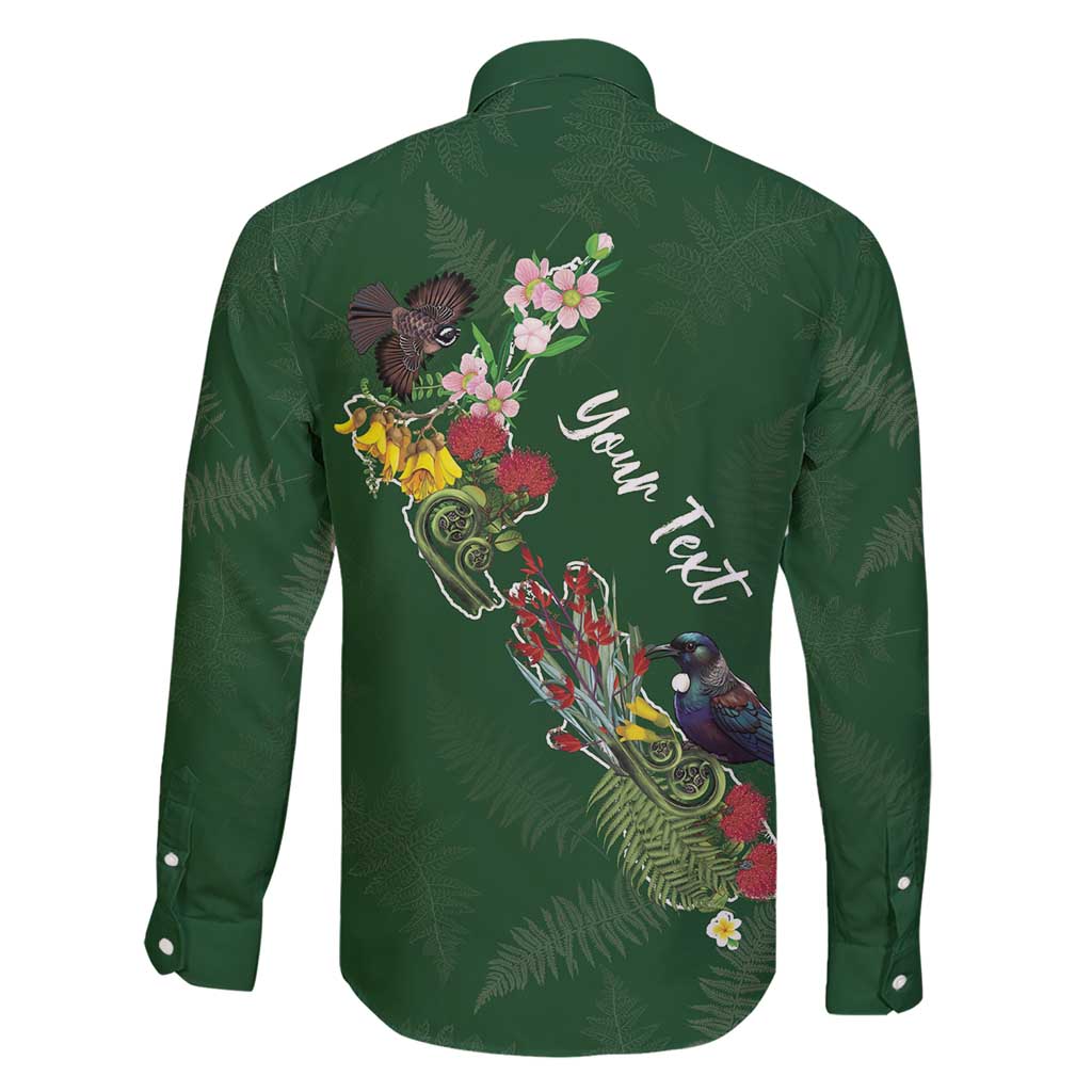 Kia Ora New Zealand Floral Personalized Family Matching Short Sleeve Bodycon Dress and Hawaiian Shirt Sage Green - Polynesian Pride