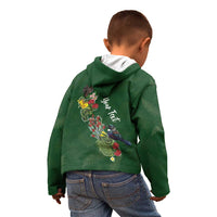 Kia Ora New Zealand Floral Personalized Kid Hoodie Sage Green - Polynesian Pride