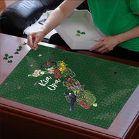 Kia Ora New Zealand Floral Puzzle Sage Green - Polynesian Pride