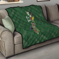 Kia Ora New Zealand Floral Quilt Sage Green - Polynesian Pride