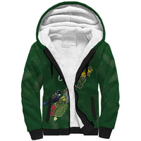 Kia Ora New Zealand Floral Personalized Sherpa Hoodie Sage Green - Polynesian Pride
