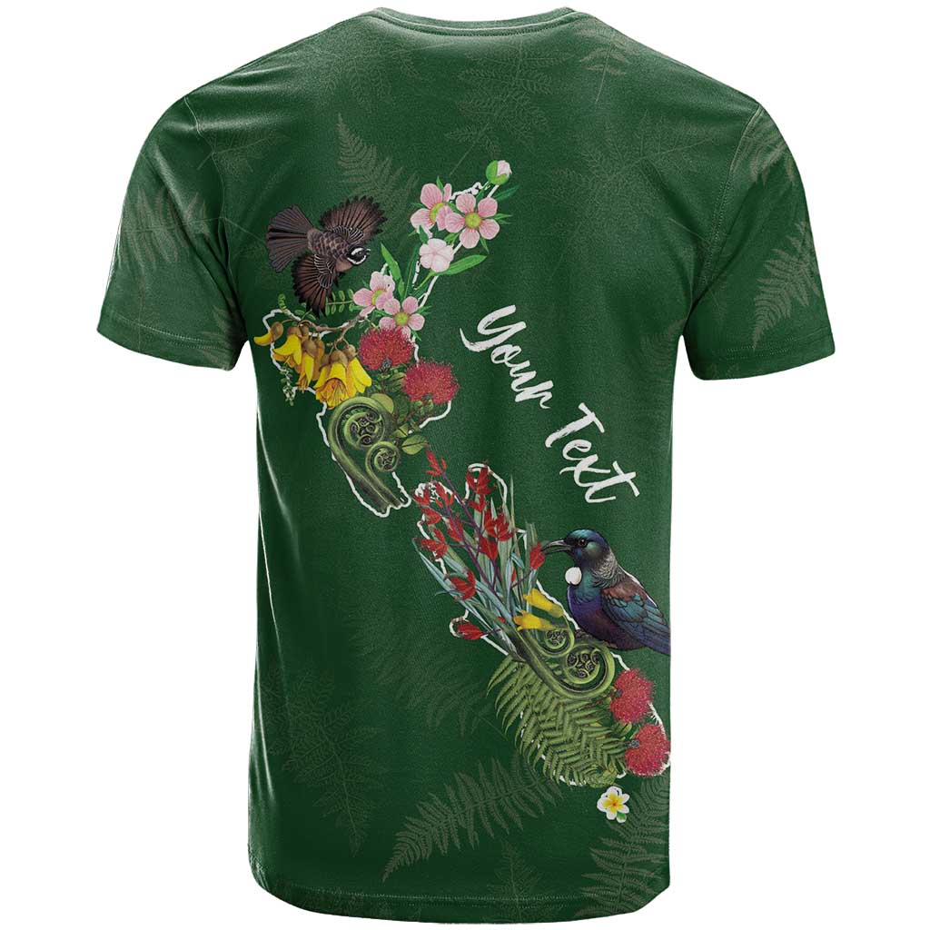 Kia Ora New Zealand Floral Personalized T Shirt Sage Green - Polynesian Pride
