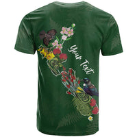 Kia Ora New Zealand Floral Personalized T Shirt Sage Green - Polynesian Pride