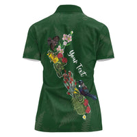 Kia Ora New Zealand Floral Personalized Women Polo Shirt Sage Green - Polynesian Pride