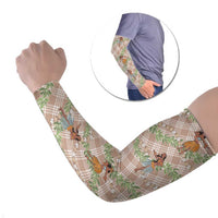 Beige Palaka Hula Girls Seamless Hawaii Aloha Arm Sleeves LT7 Set of 2 Beige - Polynesian Pride