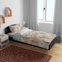 Beige Palaka Hula Girls Seamless Hawaii Aloha Bedding Set - Polynesian Pride