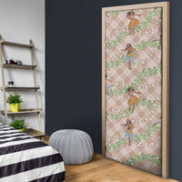 Beige Palaka Hula Girls Seamless Hawaii Aloha Door Cover LT7 - Polynesian Pride