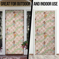 Beige Palaka Hula Girls Seamless Hawaii Aloha Door Cover LT7 - Polynesian Pride