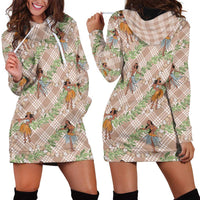 Beige Palaka Hula Girls Seamless Hawaii Aloha Hoodie Dress LT7 - Polynesian Pride
