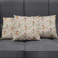 Beige Palaka Hula Girls Seamless Hawaii Aloha Pillow Cover LT7 - Polynesian Pride