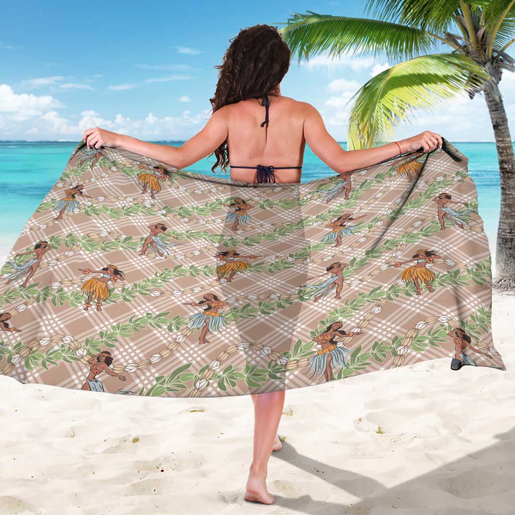 Beige Palaka Hula Girls Seamless Hawaii Aloha Sarong - Polynesian Pride