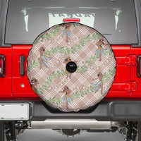 Beige Palaka Hula Girls Seamless Hawaii Aloha Spare Tire Cover - Polynesian Pride