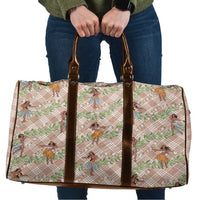 Beige Palaka Hula Girls Seamless Hawaii Aloha Travel Bag LT7 Beige - Polynesian Pride