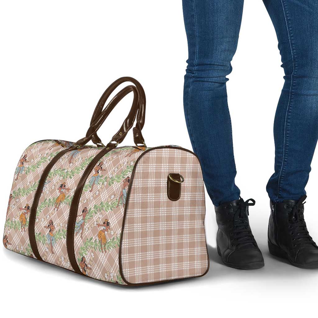 Beige Palaka Hula Girls Seamless Hawaii Aloha Travel Bag LT7 - Polynesian Pride