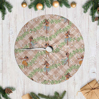 Beige Palaka Hula Girls Seamless Hawaii Aloha Tree Skirt - Polynesian Pride