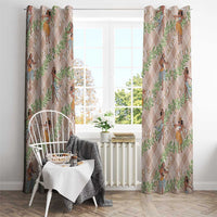 Beige Palaka Hula Girls Seamless Hawaii Aloha Window Curtain - Polynesian Pride