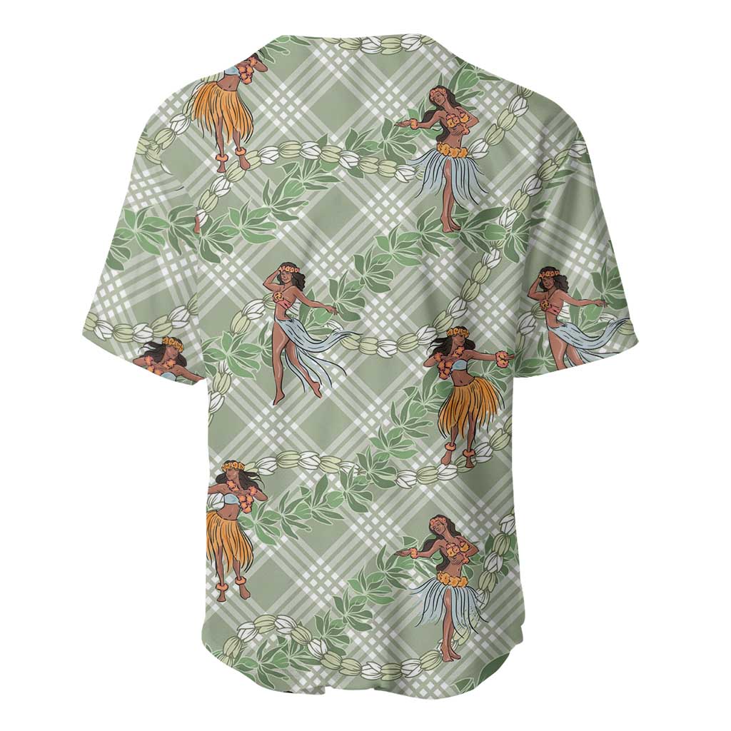 Mint Palaka Hula Girls Seamless Hawaii Aloha Baseball Jersey - Polynesian Pride