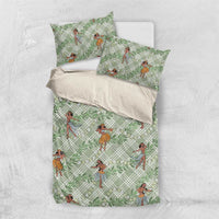 Mint Palaka Hula Girls Seamless Hawaii Aloha Bedding Set - Polynesian Pride