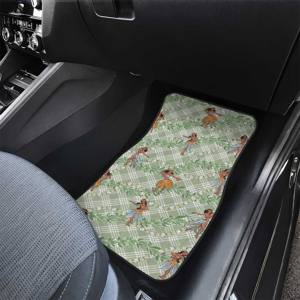 Mint Palaka Hula Girls Seamless Hawaii Aloha Car Mats - Polynesian Pride