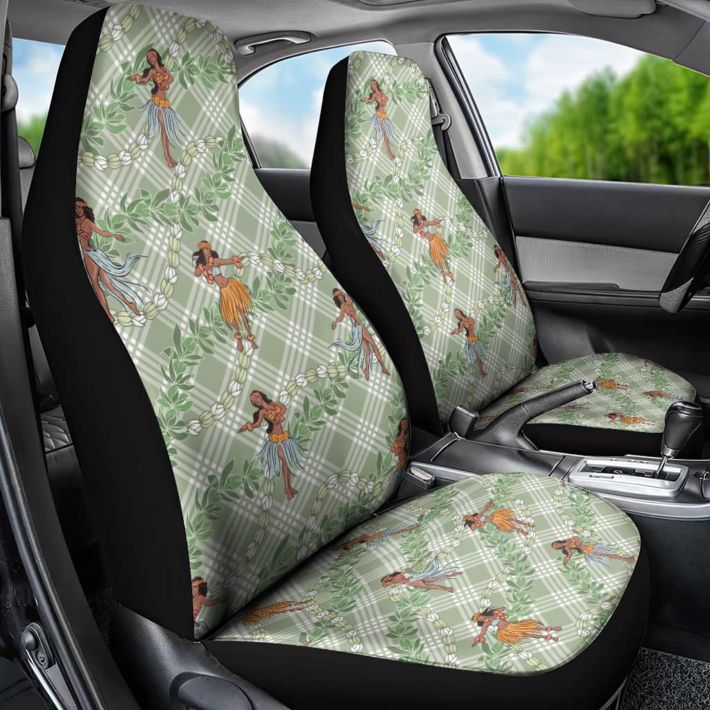 Mint Palaka Hula Girls Seamless Hawaii Aloha Car Seat Cover LT7 - Polynesian Pride