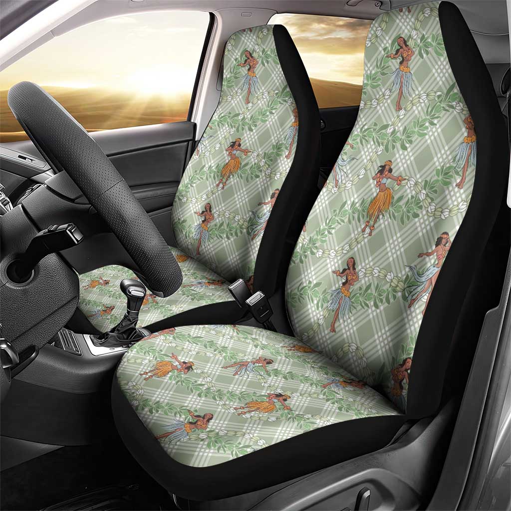 Mint Palaka Hula Girls Seamless Hawaii Aloha Car Seat Cover LT7 - Polynesian Pride