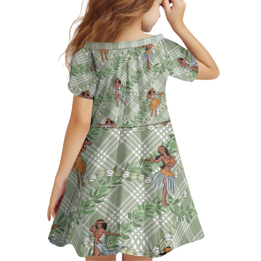 Mint Palaka Hula Girls Seamless Hawaii Aloha Family Matching Long Sleeve Bodycon Dress and Hawaiian Shirt - Polynesian Pride