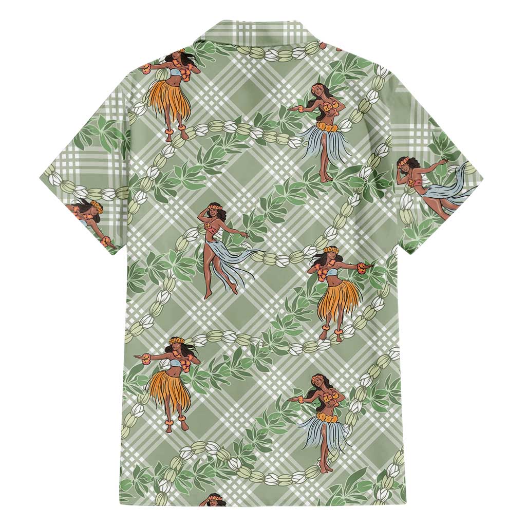 Mint Palaka Hula Girls Seamless Hawaii Aloha Family Matching Mermaid Dress and Hawaiian Shirt - Polynesian Pride