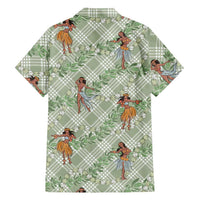 Mint Palaka Hula Girls Seamless Hawaii Aloha Family Matching Mermaid Dress and Hawaiian Shirt - Polynesian Pride