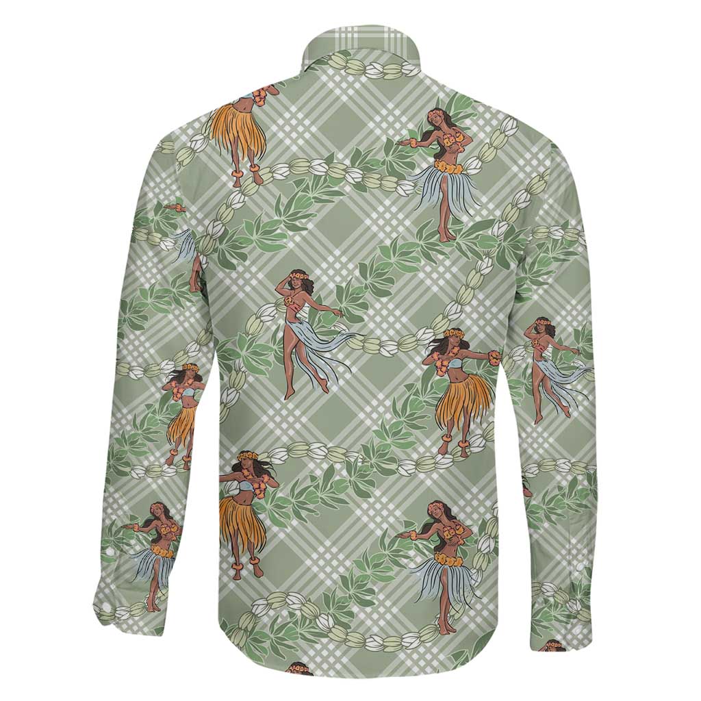 Mint Palaka Hula Girls Seamless Hawaii Aloha Family Matching Short Sleeve Bodycon Dress and Hawaiian Shirt - Polynesian Pride