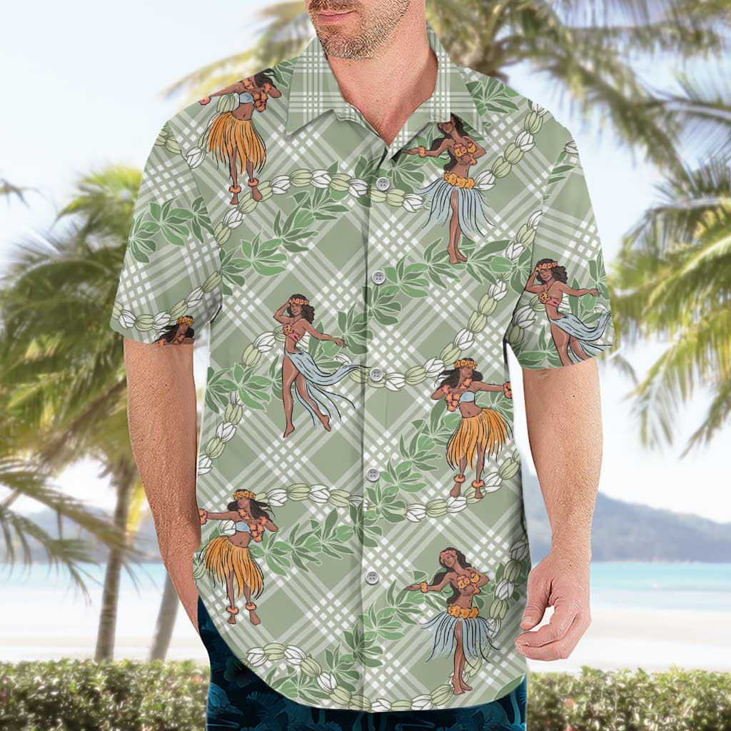 Mint Palaka Hula Girls Seamless Hawaii Aloha Hawaiian Shirt - Polynesian Pride