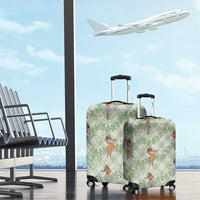 Mint Palaka Hula Girls Seamless Hawaii Aloha Luggage Cover - Polynesian Pride