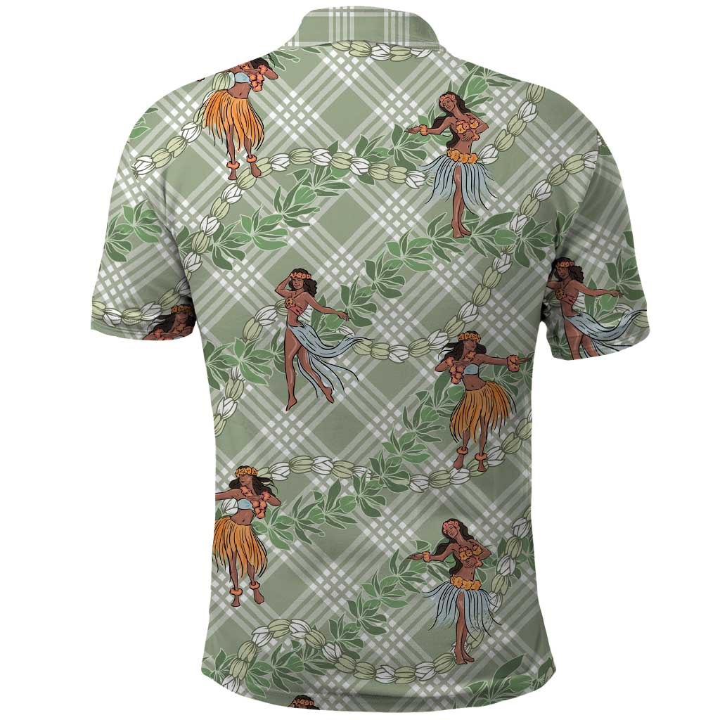 Mint Palaka Hula Girls Seamless Hawaii Aloha Polo Shirt LT7 - Polynesian Pride