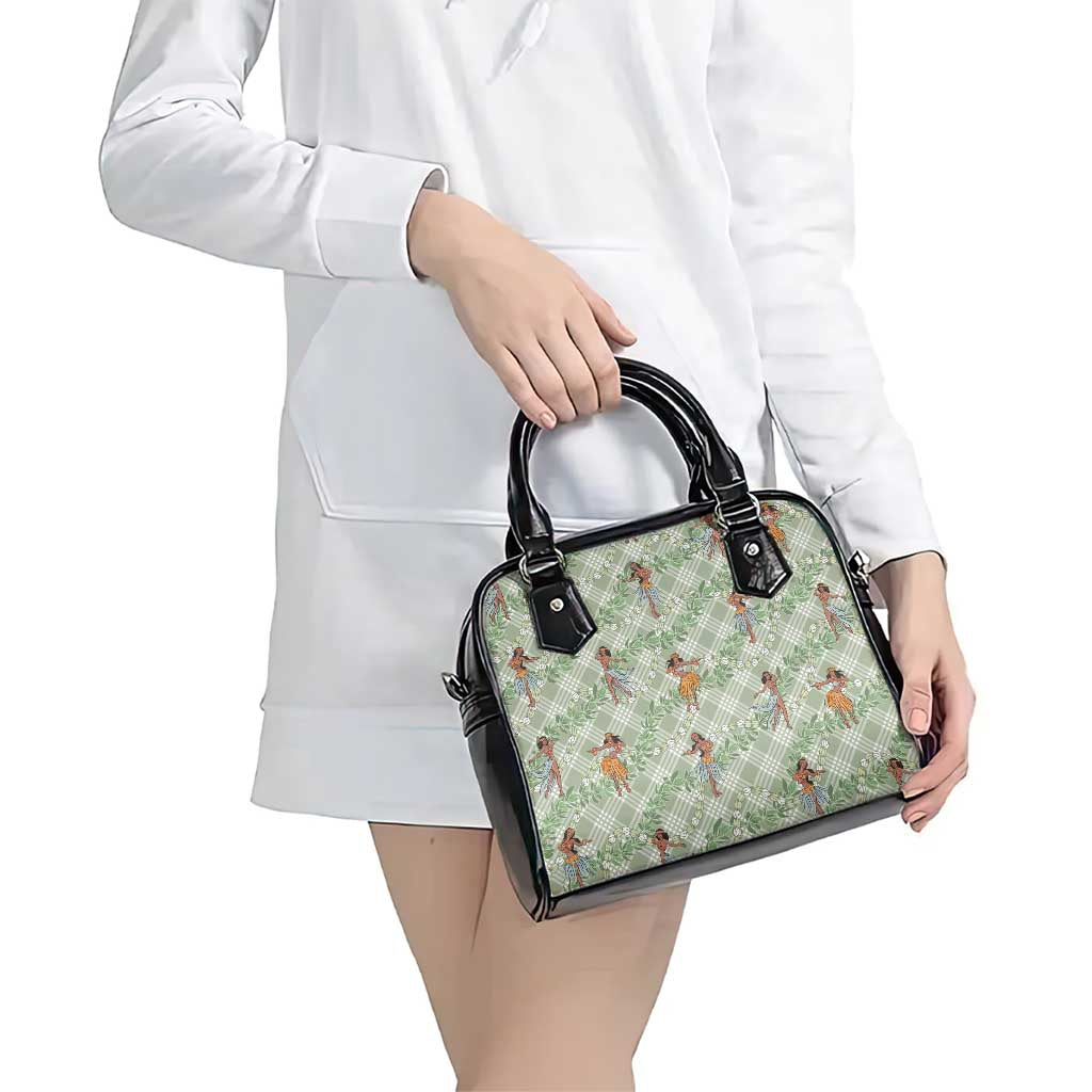 Mint Palaka Hula Girls Seamless Hawaii Aloha Shoulder Handbag - Polynesian Pride