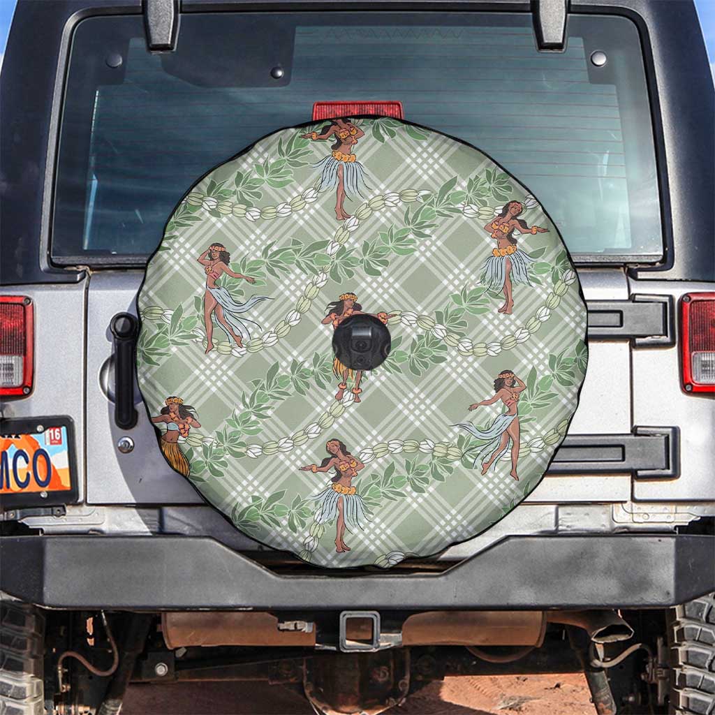 Mint Palaka Hula Girls Seamless Hawaii Aloha Spare Tire Cover LT7 Mint - Polynesian Pride
