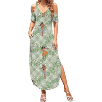 Mint Palaka Hula Girls Seamless Hawaii Aloha Summer Maxi Dress LT7 Women Mint - Polynesian Pride